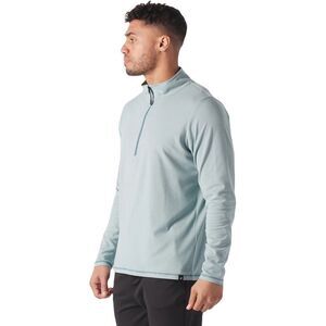 GLYDER Men’s Lagoon White Striped Long Sleeve 1/4 Zip Pullover Size Large